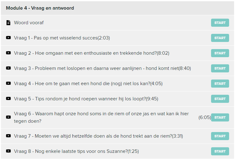 module 4 vraag en antwoord hond trekt aan de lijn